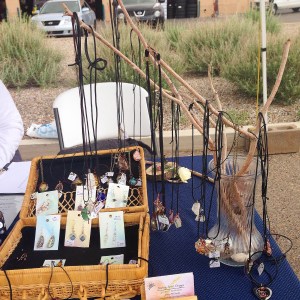 Necklaces and earrings display 