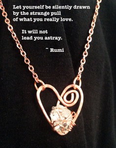 Topaz Spiral Heart with Rumi