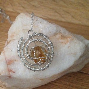 Custom made piece:  Citrine Spiral Nest in Argentinium Silver