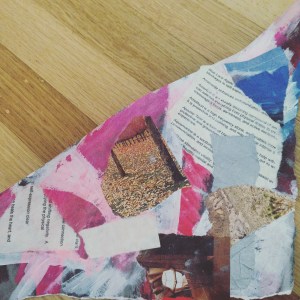 Collage/mixed media piece in progress. I wonder what it will become. 