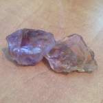 Two pieces of Ametrine from the gem show!