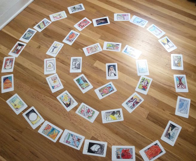 Spiral of oracle cards