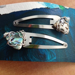 abalone hair clips